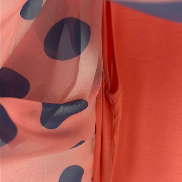 CHARLIE B Orange and Polka Dot Blue Boxy Blouse Size Medium - Picture 10 of 10